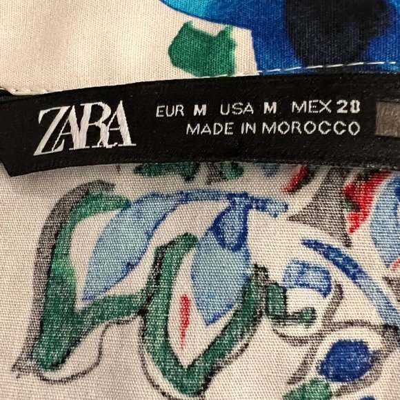 NEW Zara POPLIN Button up Floral Shirt Blouse- Size M OVERSIZED - Picture 16 of 16